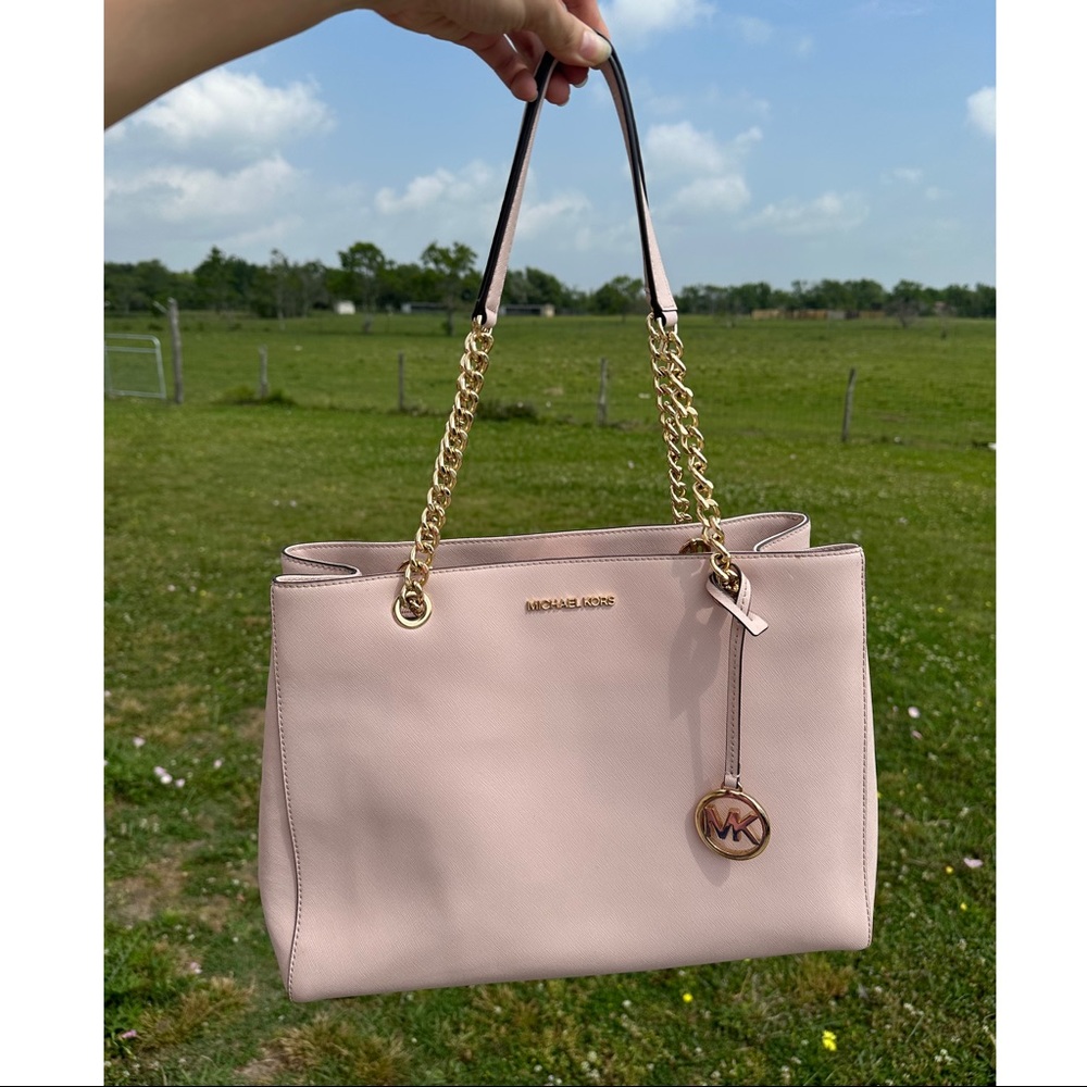 Michael Kors Powder Blush Susannah Large Leather Tote